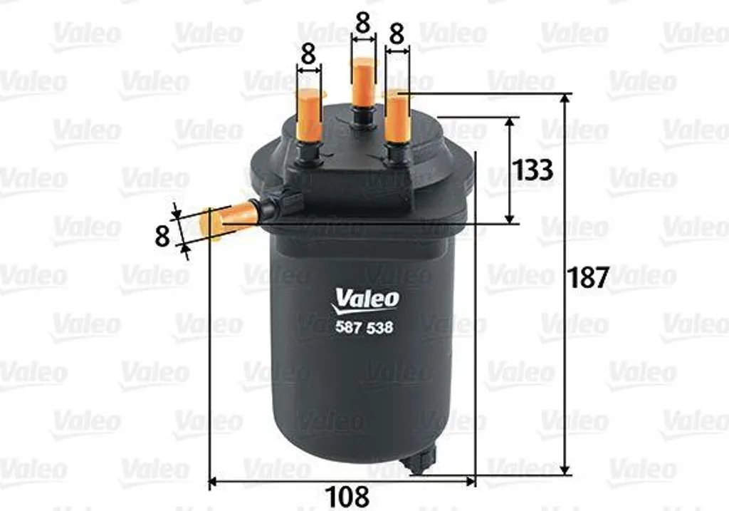 Filtre à carburant Valeo 587538 anti-impuretés pour Clio et NV200