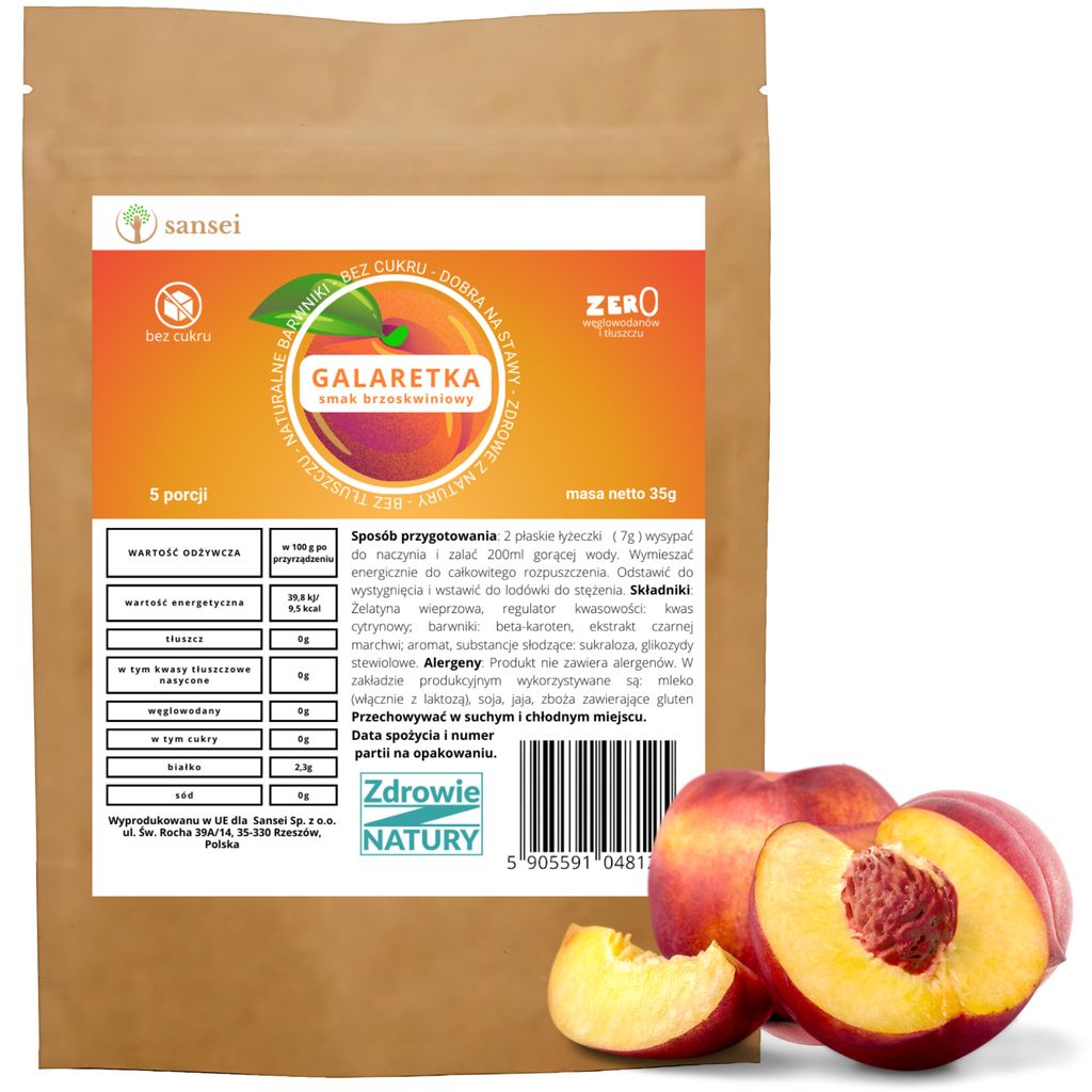 Galaretka bez cukru brzoskwiniowa 35g - FIT KETO bez Zdjęcie produktu 