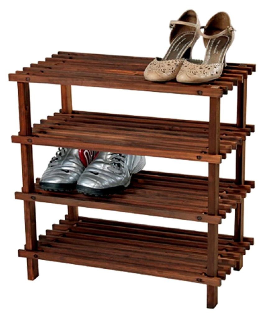 Schuhregal mit vier Etagen,e Tanne, Maße: 54 x 26 x 52 cm