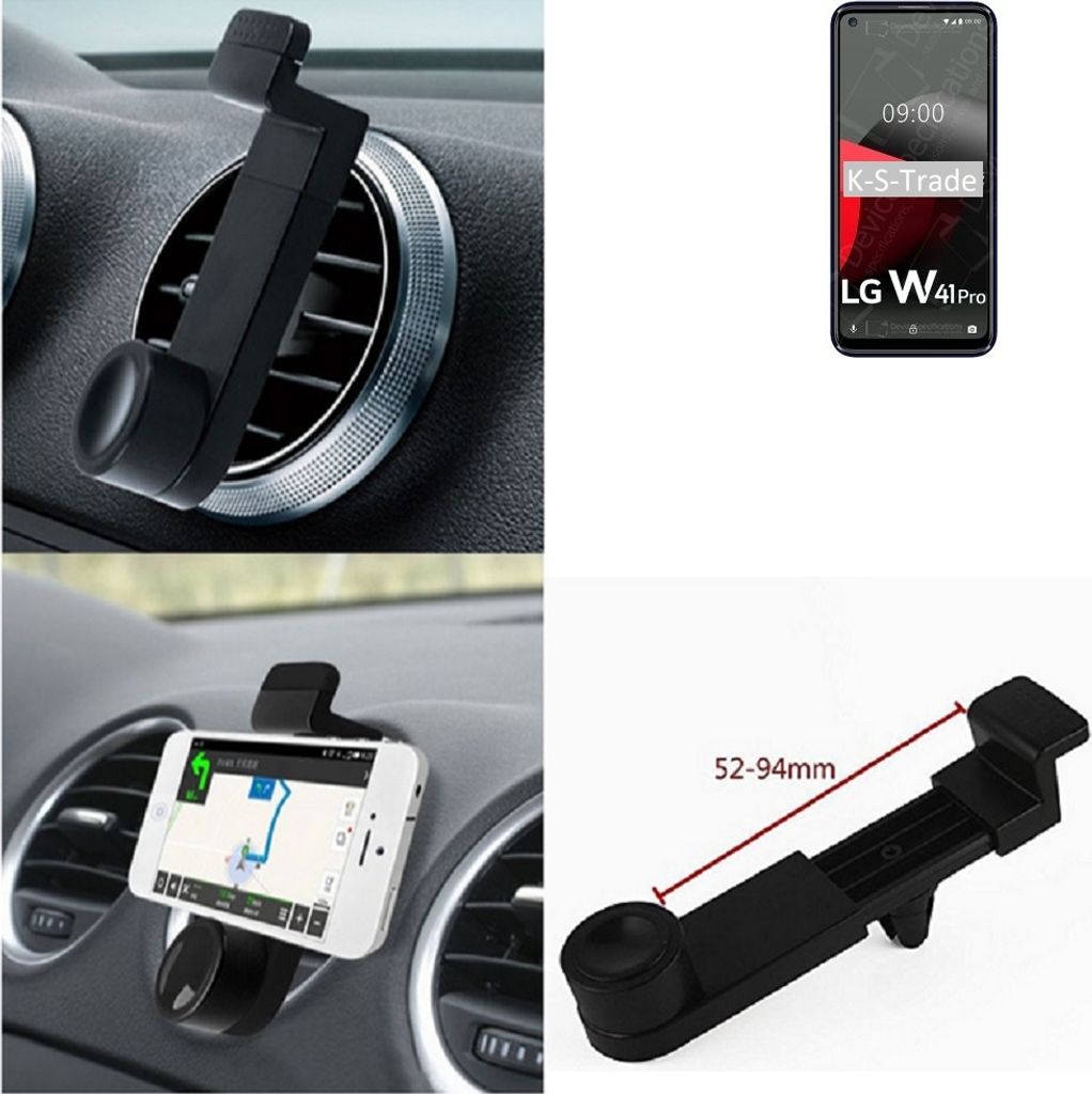 K-S-Trade Lüftungshalterung kompatibel mit LG Electronics W41 Pro KFZ-Halterung Autohalterung Handy-halterung Lüftungsgitter Lüftungsschlitze