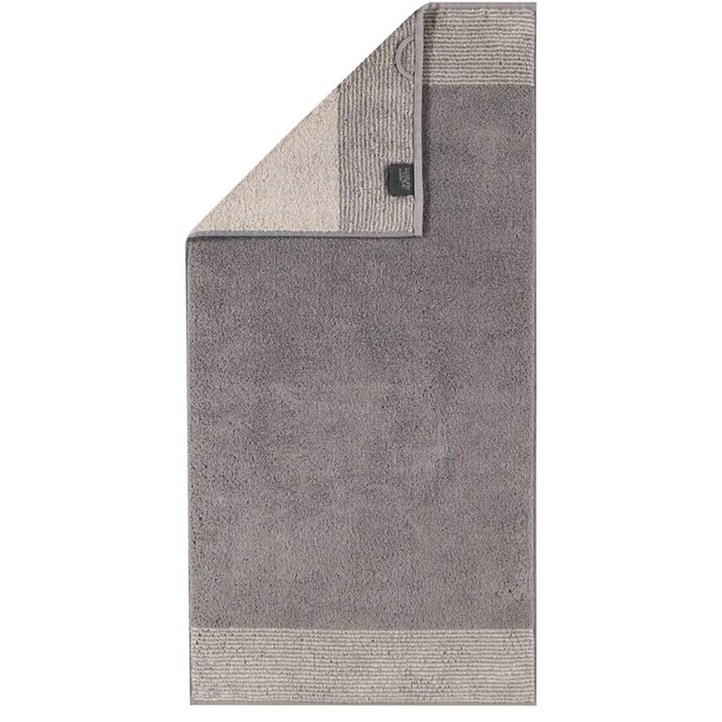 Cawö Two-Tone Handtuch 590 gemustert Farbe graphit Größe 50x100 cm