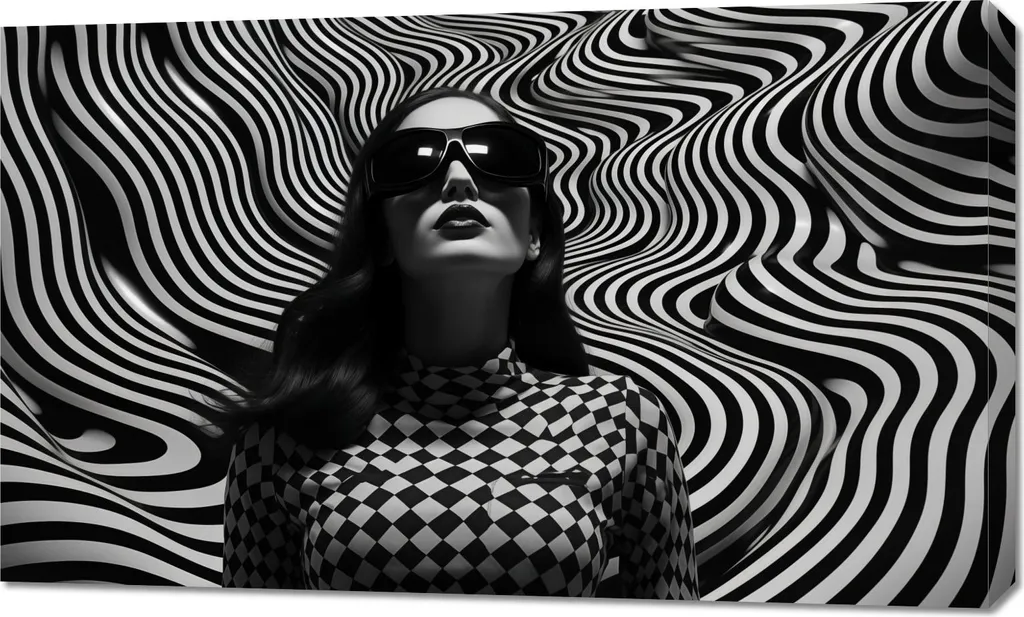 Image Grand Format 100x60 cm Contraste Lunettes Noires Finition Premium