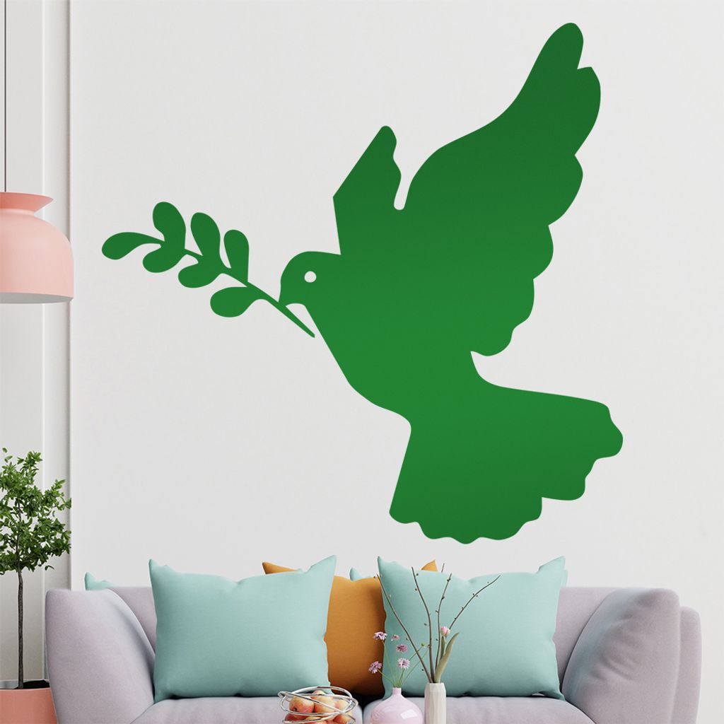 KIWISTAR Friedenstaube - Vogel Weiß Peace Waffenruhe Partnerschaft Wandtattoo in 6 Größen - Wandaufkleber Wall Sticker - Dekoration, Küche, Woh...