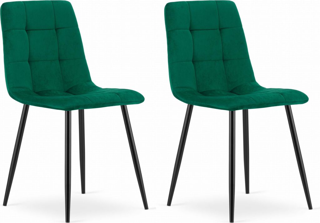 Sessel CETARA dunkelgrün Samt gepolstert mit Armlehnen Metallbeine 2 Stück für Wohnzimmer, Büro, Schlafzimmer, Abmessungen 45x87x51 cm, Belastu...