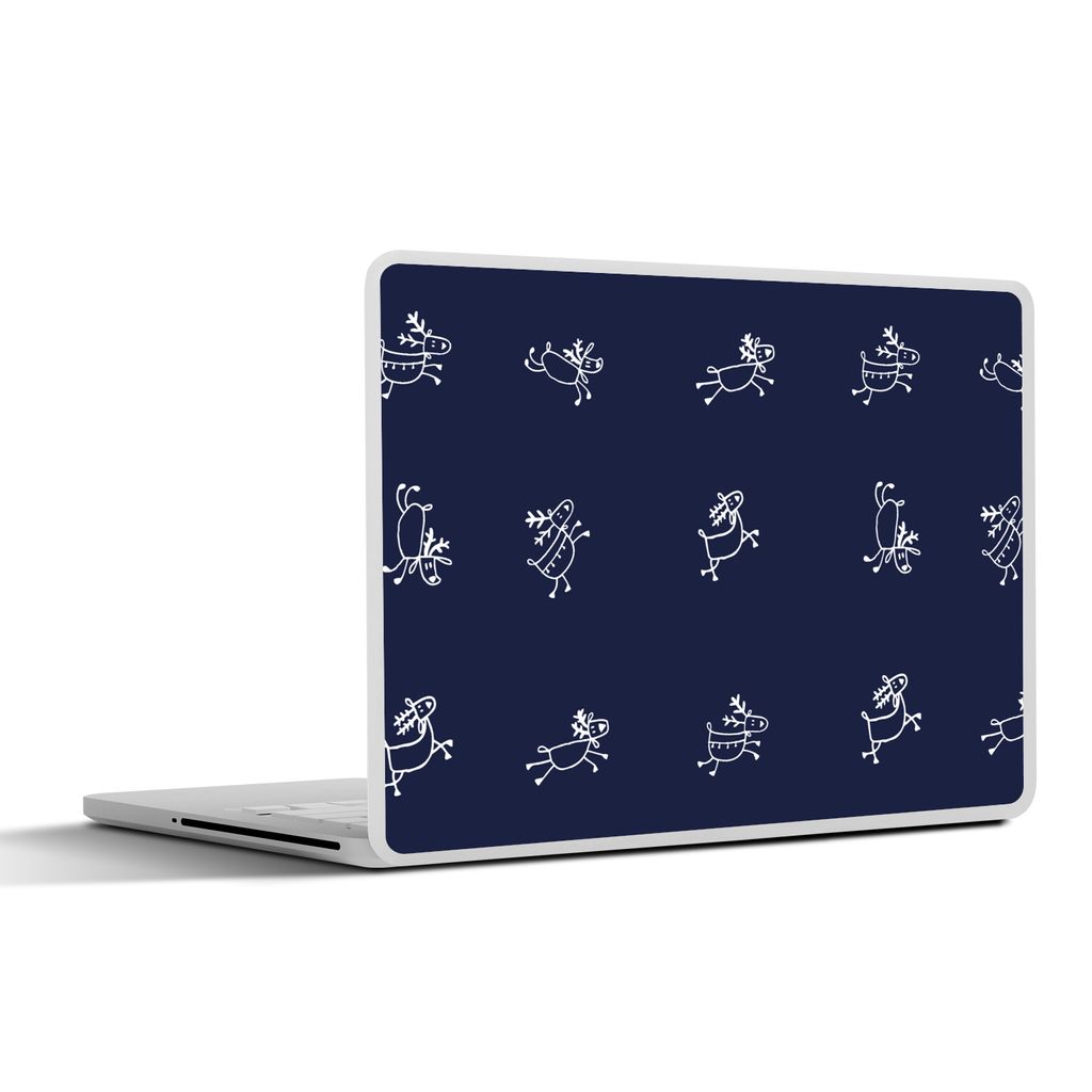 MuchoWow Laptop Aufkleber Sticker Cover Hirsche - Muster - Illustration 30x22 cm - Laptop-Sticker
