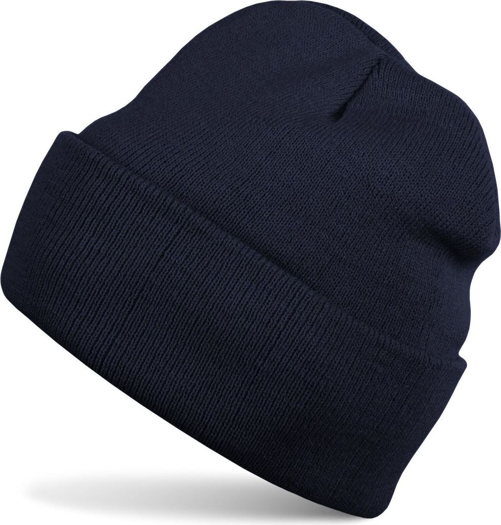 styleBREAKER Kinder Beanie Strickmütze mit breiter Krempe, Feinstrick Mütze doppelt gestrickt, Kindermütze 2-5 Jahre 04024030