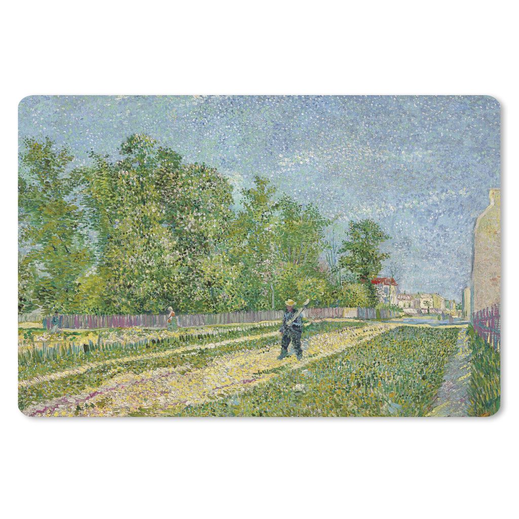 MuchoWow Schreibtischunterlage Vororte von Paris - Vincent van Gogh 60x40 cm - XXL Mauspad - Großes Mauspad