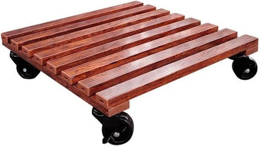 Support plante robuste à roulettes 23 cm coloris marron et amovible