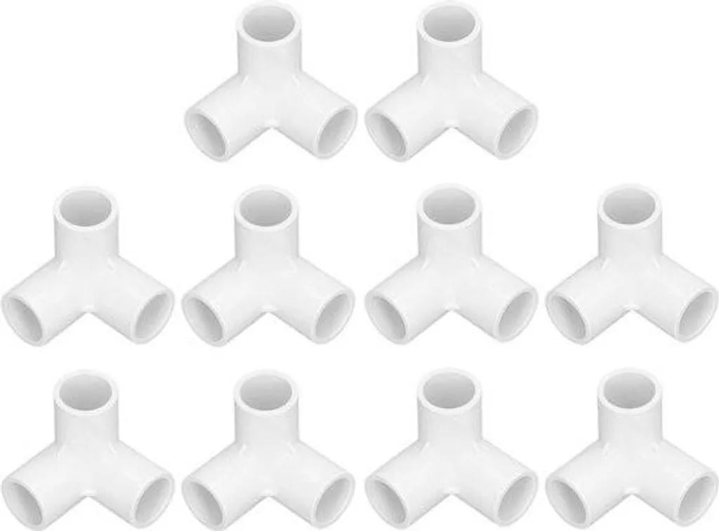 10 Té coudé PVC 3 voies Ø 20mm blanc - Raccords de tuyauterie rigide