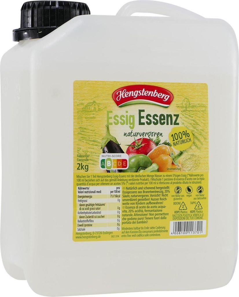 Essenza di aceto Hengstenberg leggera 20% 2 kg Immagine del prodotto 