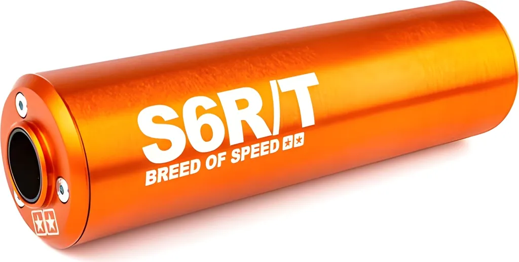 Silencieux orange Stage6 80cc à 100cc droit en aluminium anodisé Racing