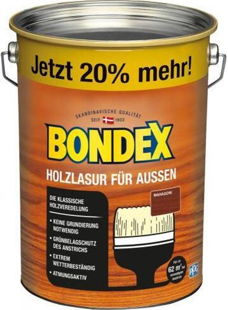 Bondex Holzlasur für Außen 4,8 L mahagoni Produktbild 