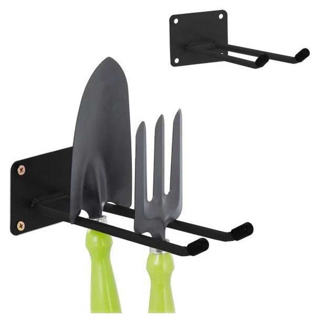 2er Set Robuste Stahl Wandhaken für Gartengeräte, Besen & Schaufeln in Garage, Keller & Werkstatt