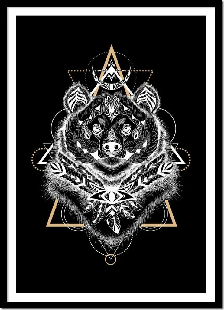 Cadre Photo Ours Totemic Animals P2607 43x53 cm - Décoration Murale