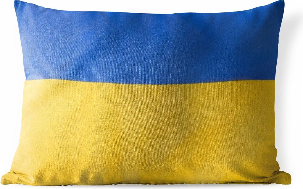 MuchoWow Outdoor Kissen - Nahaufnahme der Flagge der Ukraine - 60x40 cm - Wetterfest - Lounge Kissen - Zierkissen - Kissen für Innenräume