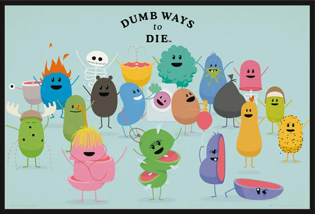 Affiche Dumb Ways To Die Encadrée : Cadre Shinsuke Incassable et Durable
