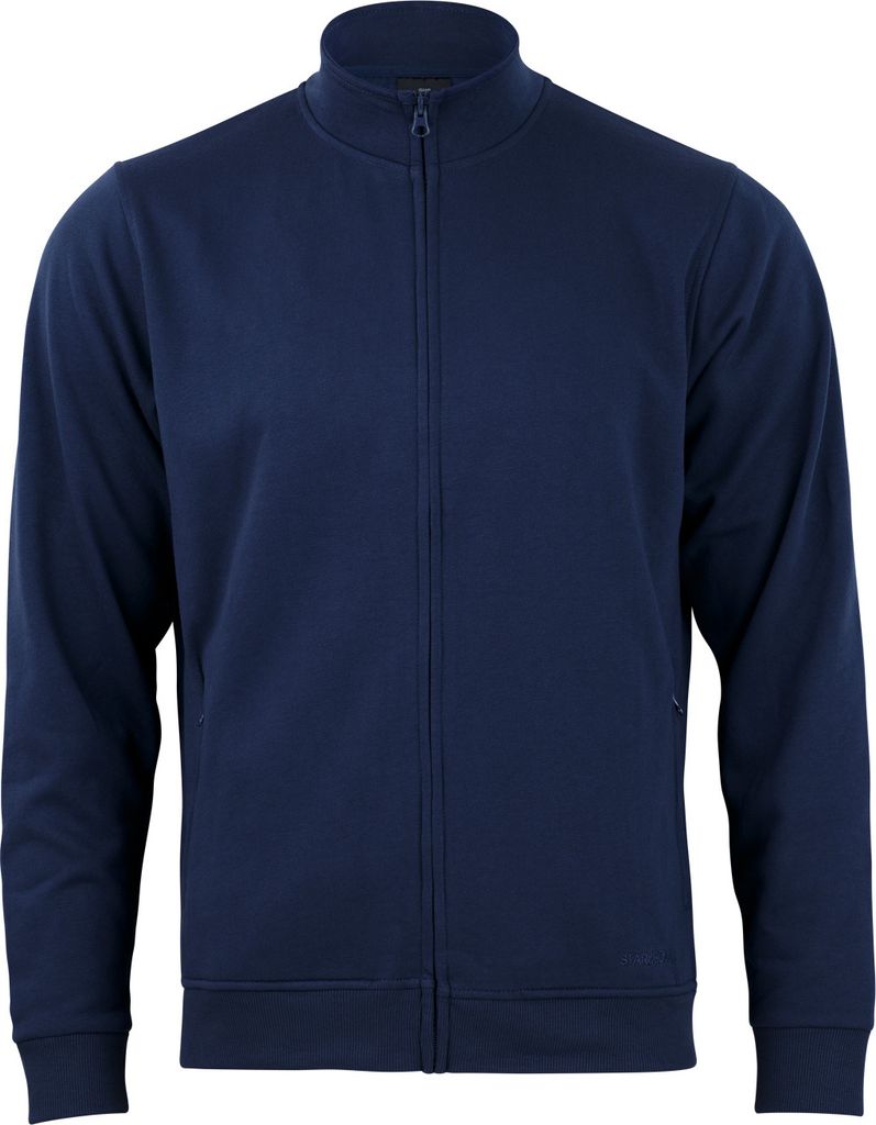 Stark Soul Sweatjacke BLANK, Damen und Herren, mit Reißverschluss und 2 Schubtaschen | French Terry, Farbe: Marine-Blau, Gr: L