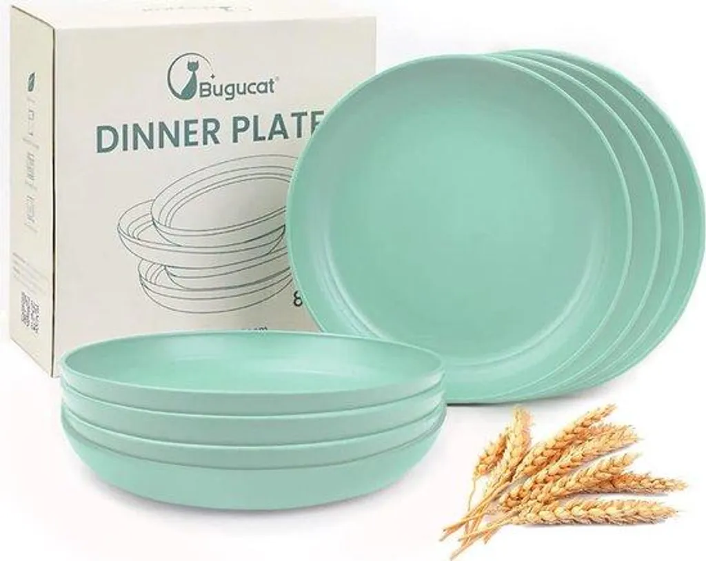 Assiettes légères et réutilisables 20 cm, lot de 8 compatibles lave-vaisselle