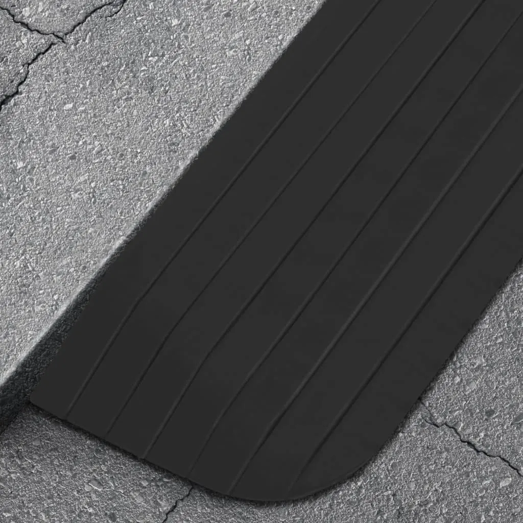Paire de Rampes d'Accès pour Seuil de Porte 110 cm en Caoutchouc Noir