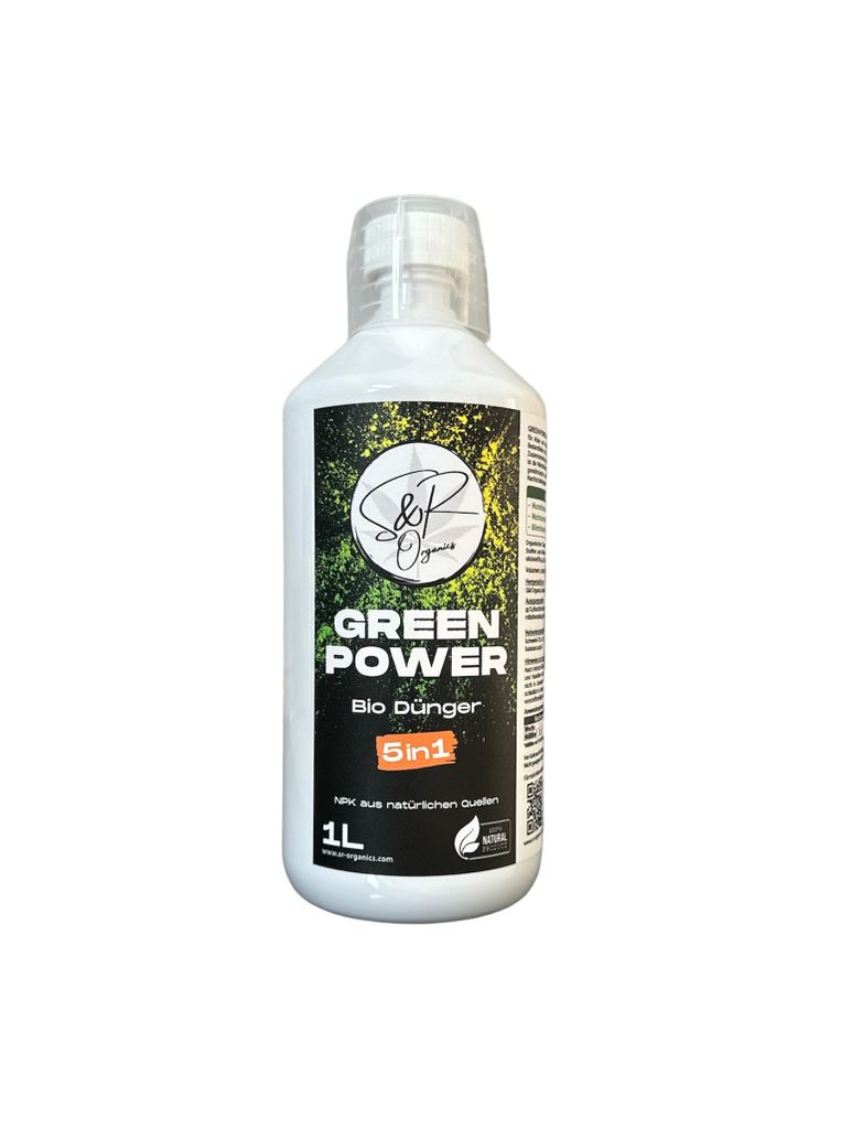 A white bottle of liquid fertilizer with a label.