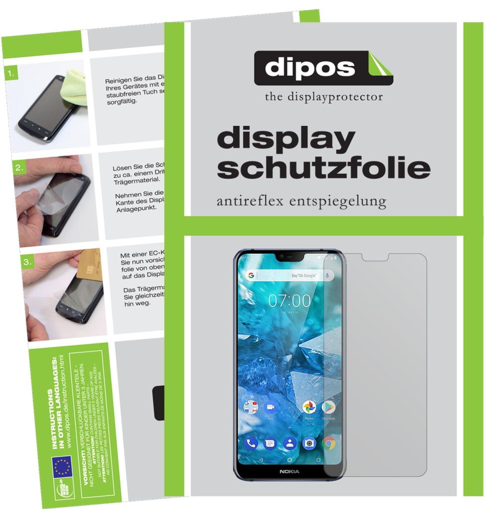 3+3x Schutzfolie für Nokia 7.1 Plus matt Displayschutzfolie Folie Display Schutz