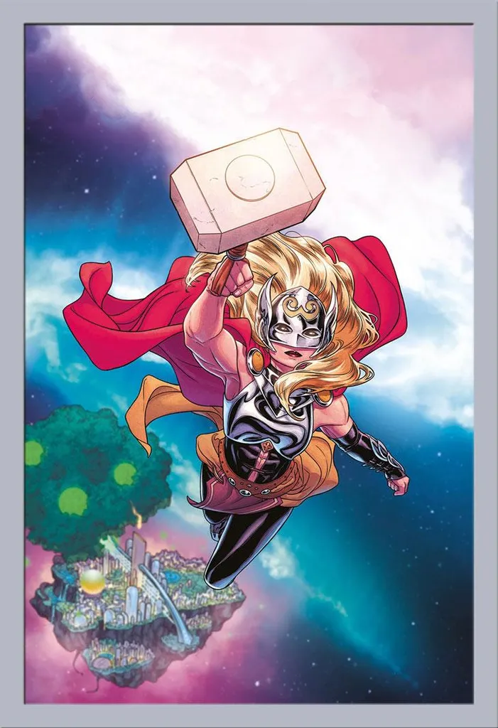 Wall Art Marvel: Poster Thor Femmina Cornice Argento Shinsuke
