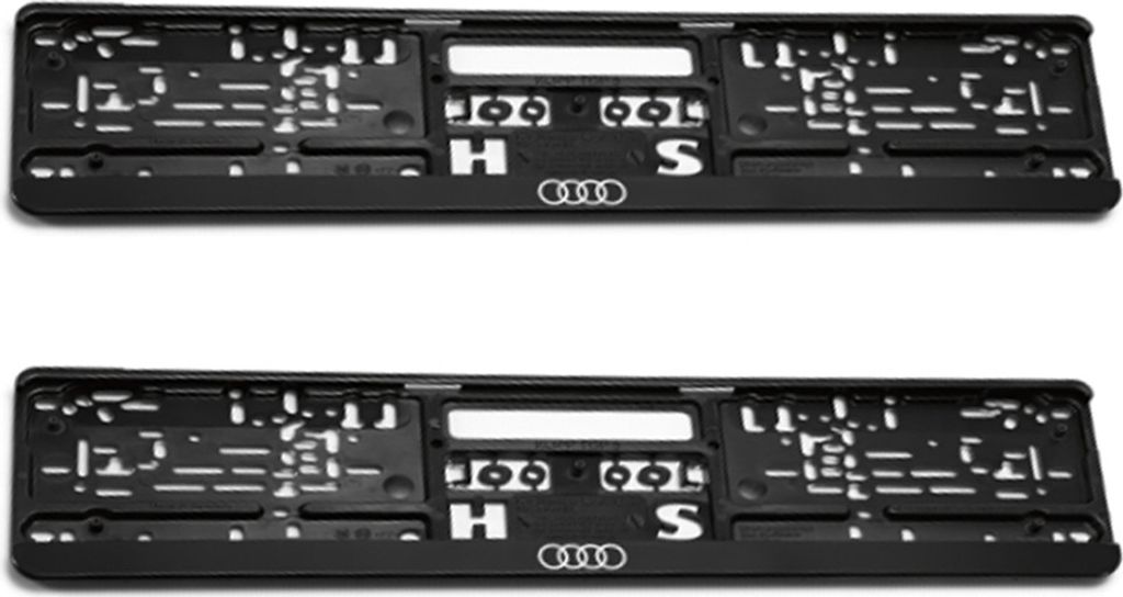 2x Original AUDI Premium Kennzeichenhalter Rahmen Halter Produktbild 
