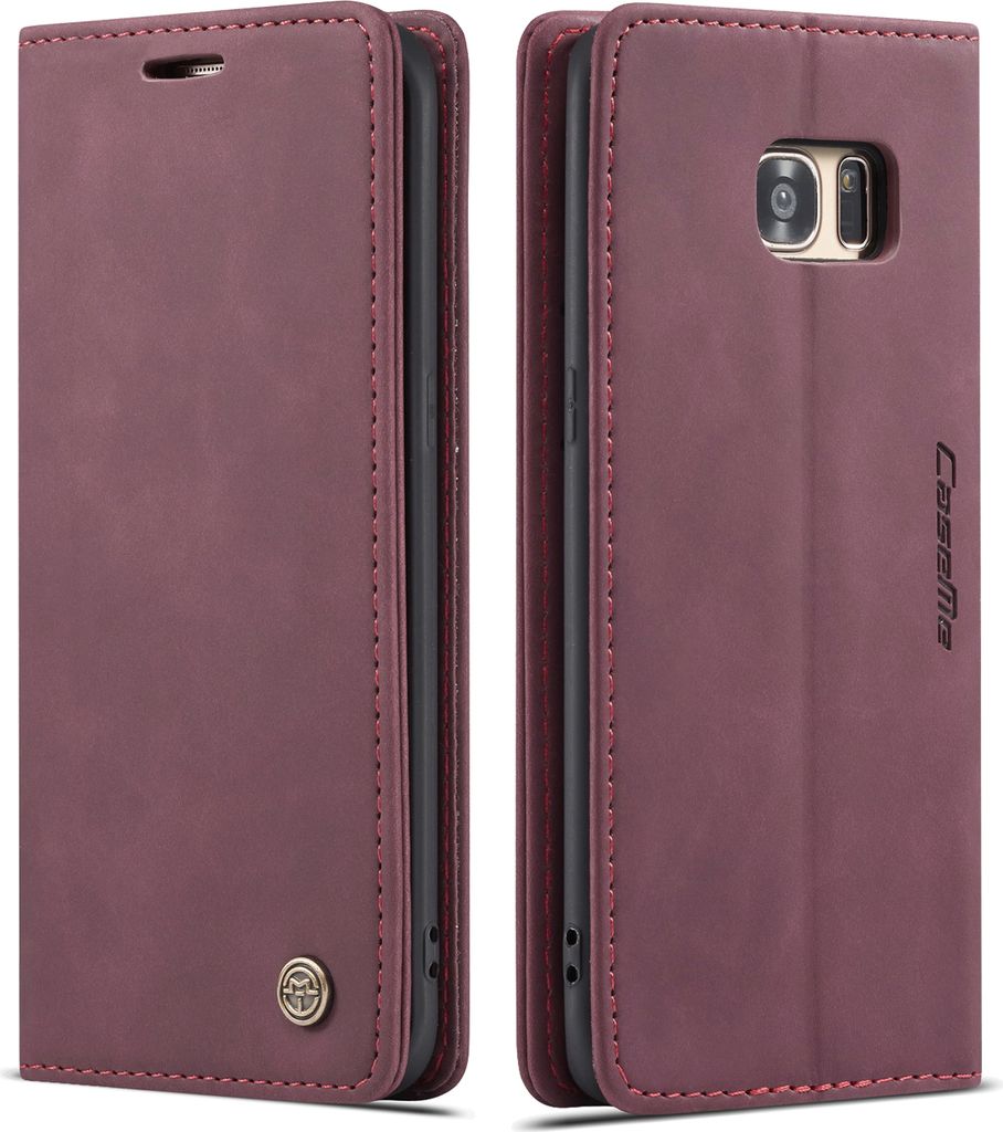 Galaxy S7 Edge Hülle, LaimTop Retro Kunstledertasche TPU Innere, Kartenfächer, Magnetverschluss, Klapphülle mit Standfunktion Schutzhülle für ...