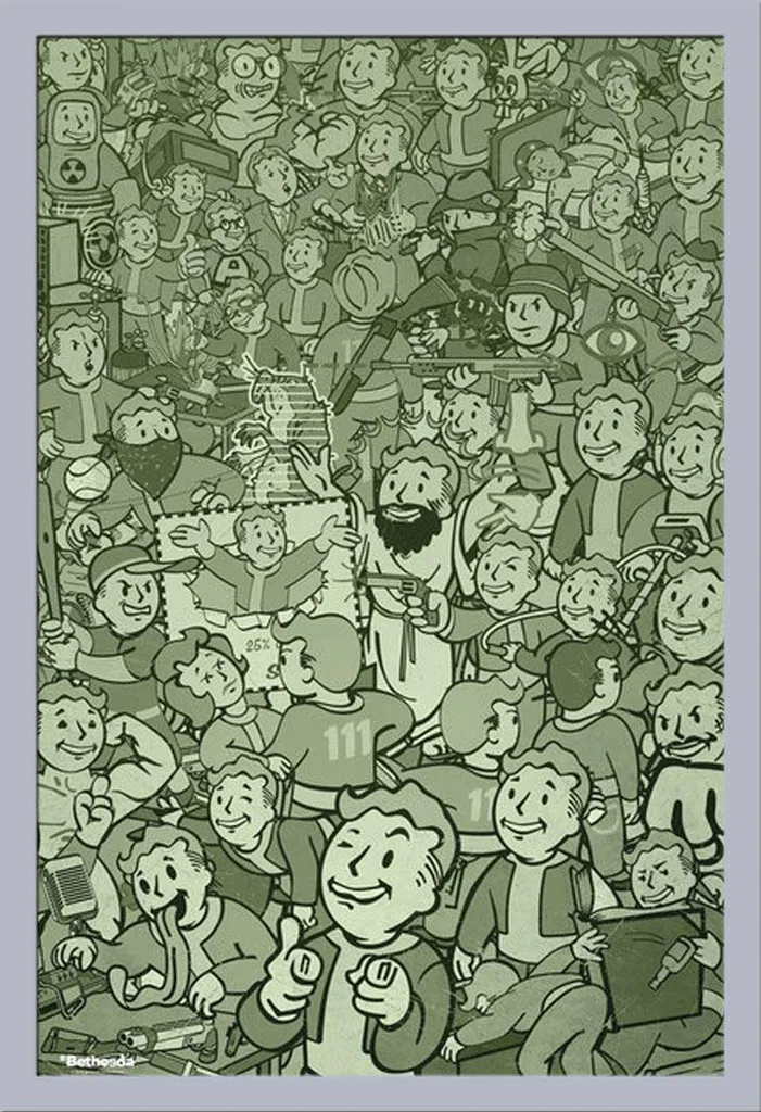 Cornice Argento Shinsuke® con Poster Fallout 4 - Decorazione Parete
