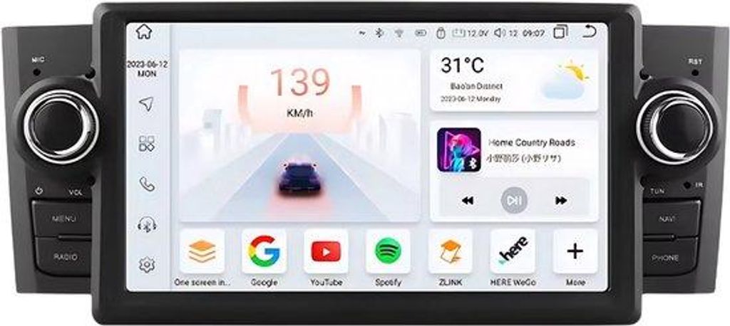 Autoradio mit Bluetooth und CarPlay für FIAT Grande Punto/Linea (2007–2012) – Kompatibel mit Apple und Android – Stereoanlage mit Navigation...