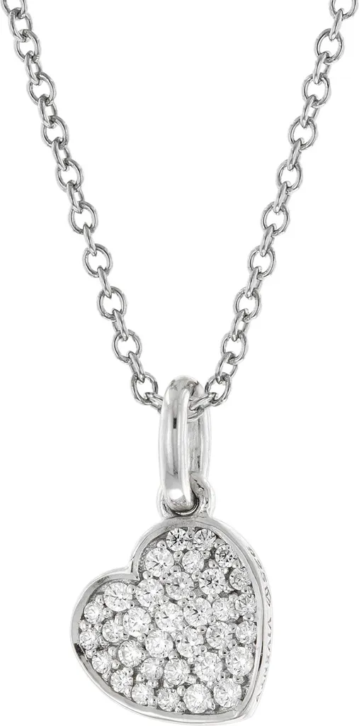 Collier Cœur Argent 925 et Zirconium Viventy : Éclat Rhodié Durable