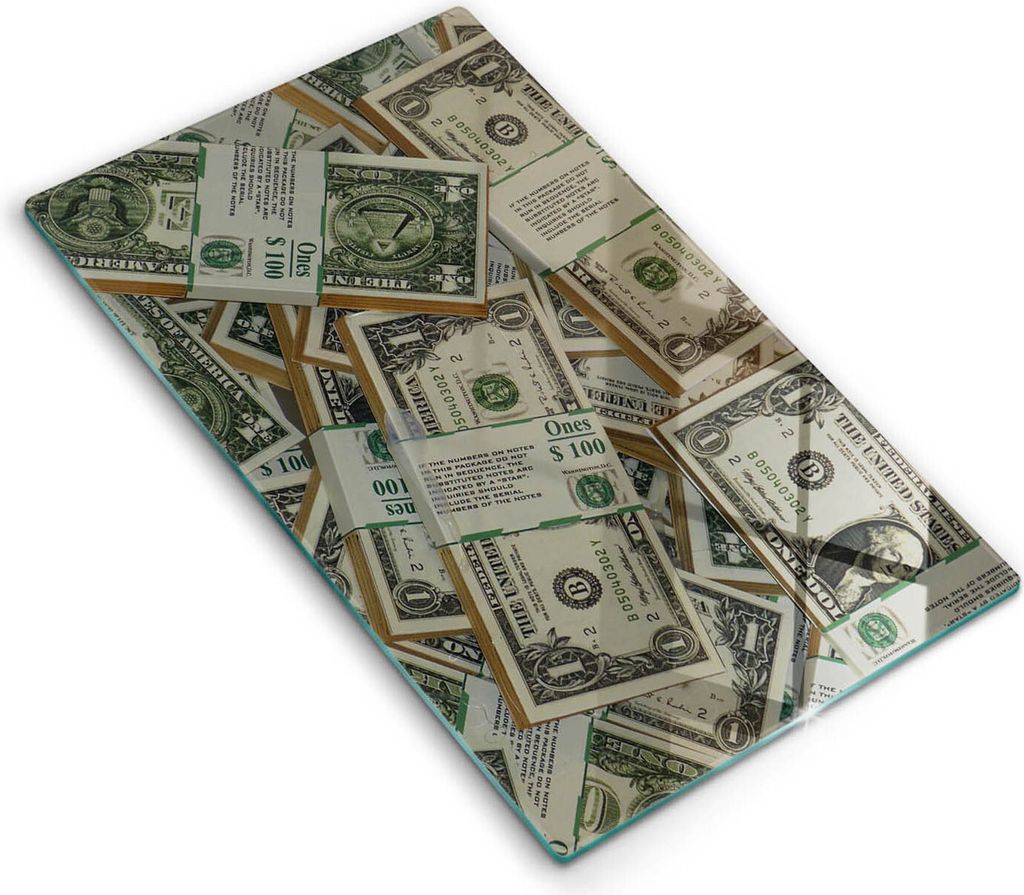 Glasschneideplatte - Herdabdeckplatte - 30x52 cm - Schneidebrett - Spritzschutz - Dollar