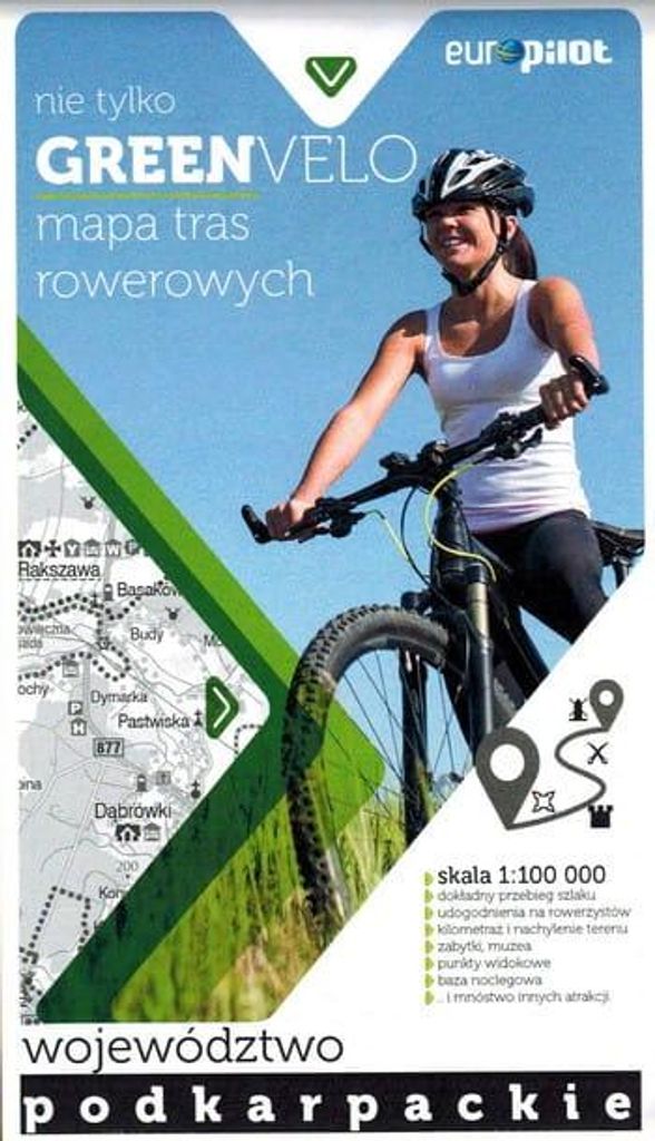 Woiwodschaft Karpatenvorland. Touristische Karte der Radwege. Nicht nur Green Velo. Euro Pilot.