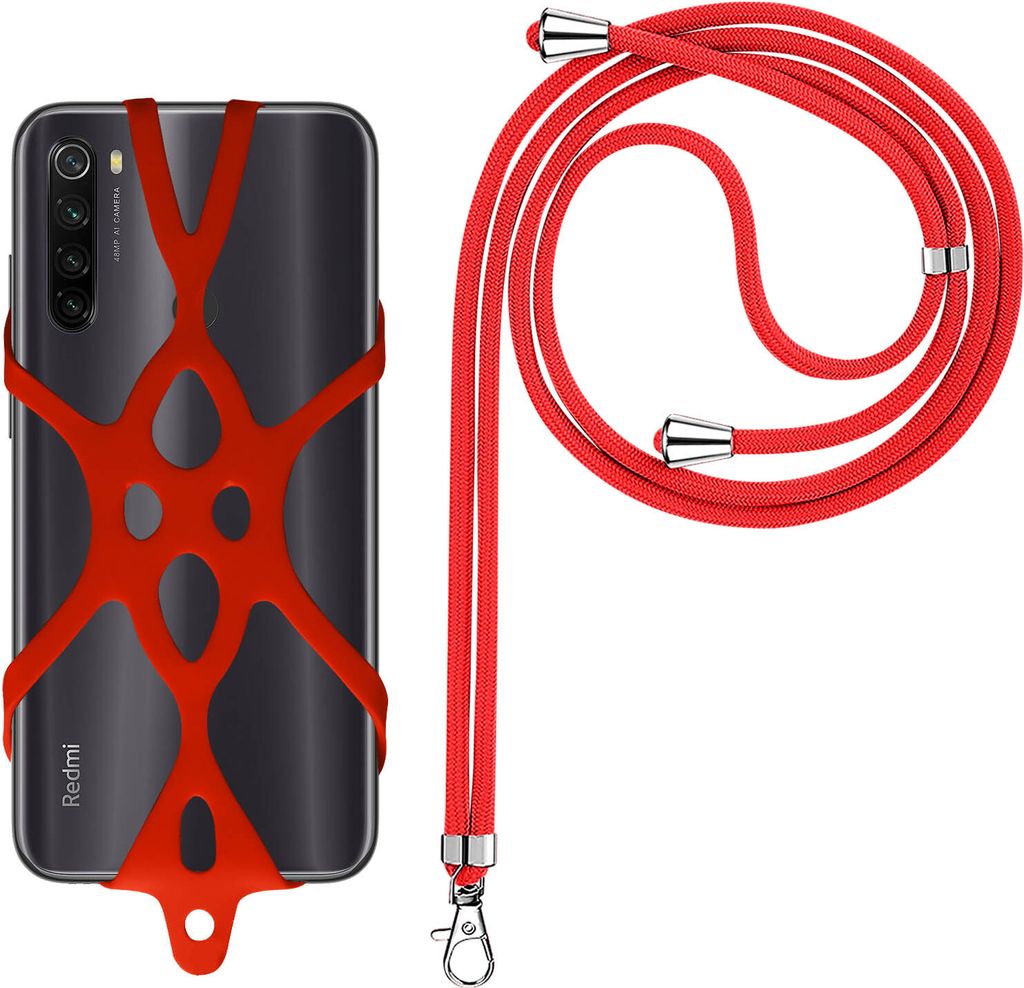 Smartphone-Kette, verstellbarer Nylonriemen mit Universalbefestigung – Rot