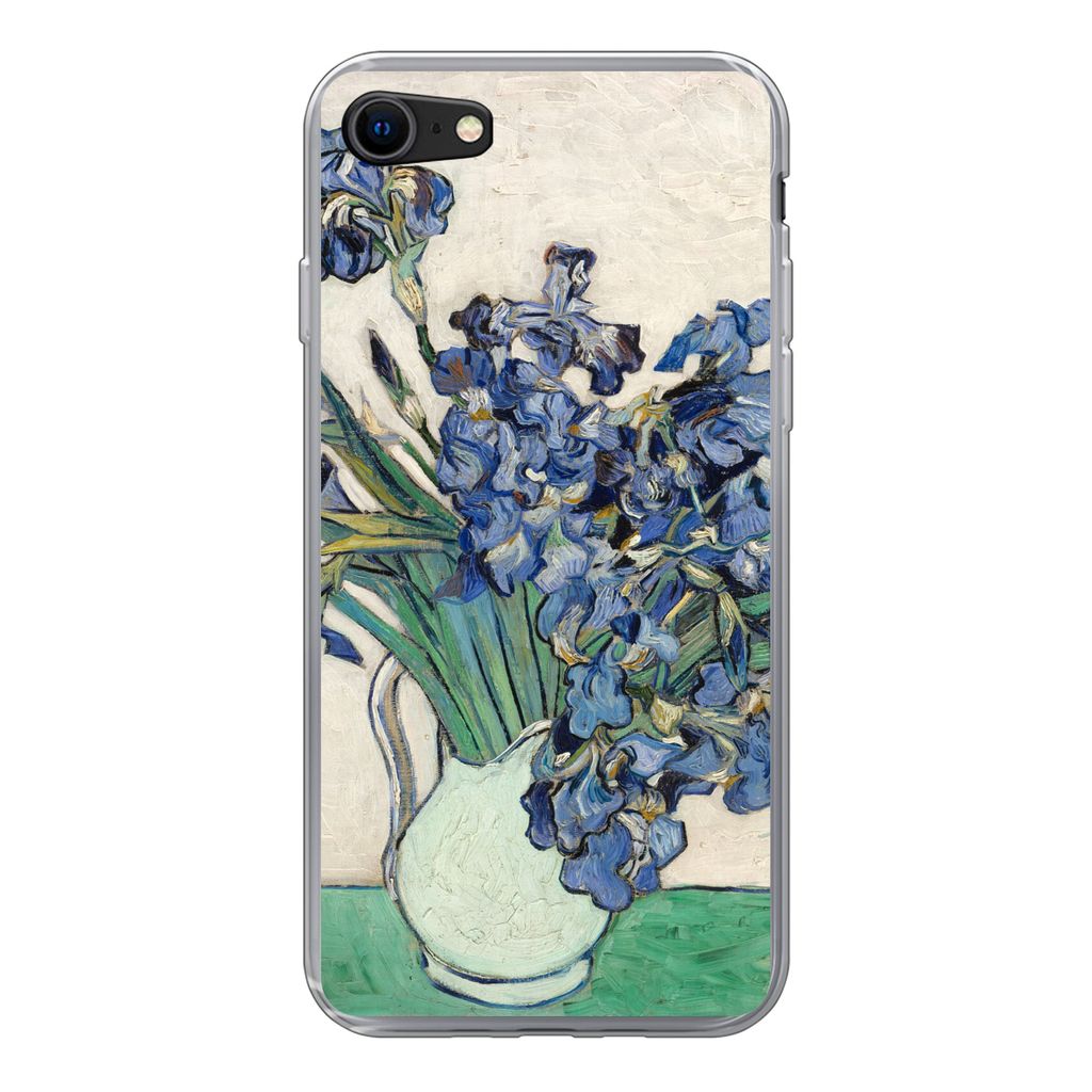 MuchoWow Handyhülle Schutzhülle Hülle für iPhone 7 Stilleben mit Schwertlilien - Vincent van Gogh Silikon Softcase Handy Hülle - Kartenhalter