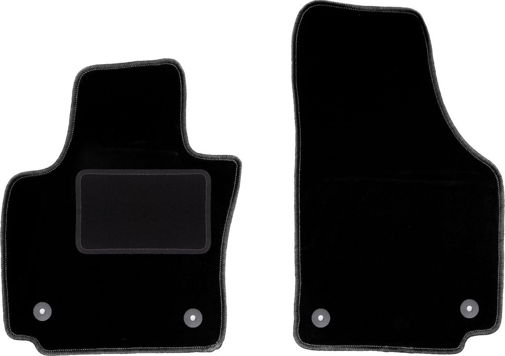 Velours-Fußmatten Vorne passend für Seat Toledo III (Minivan, Bj. 2004-2012) – schwarz, passgenau, mit Befestigungen set 2 Stk. - STANDARD