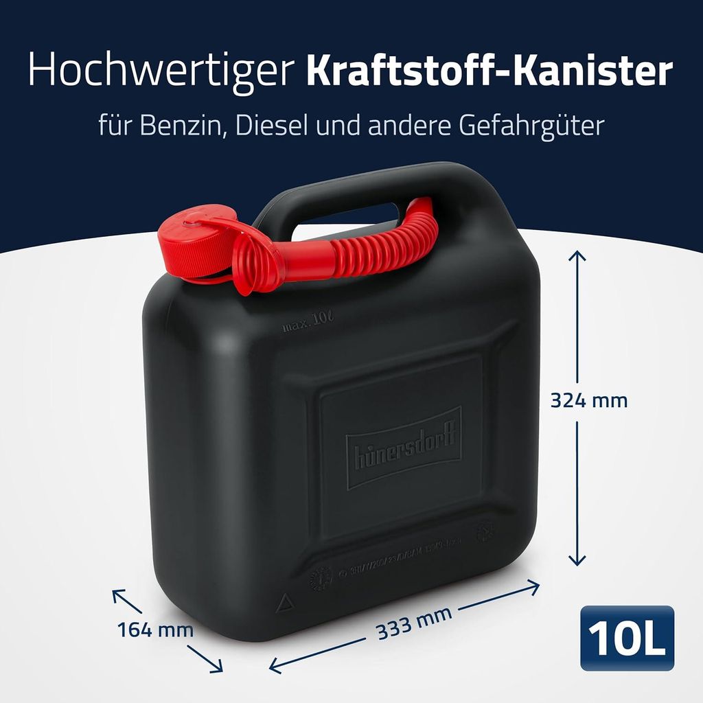 Kraftstoff-Kanister STANDARD 10l für Benzin, Diesel und Produktbild 