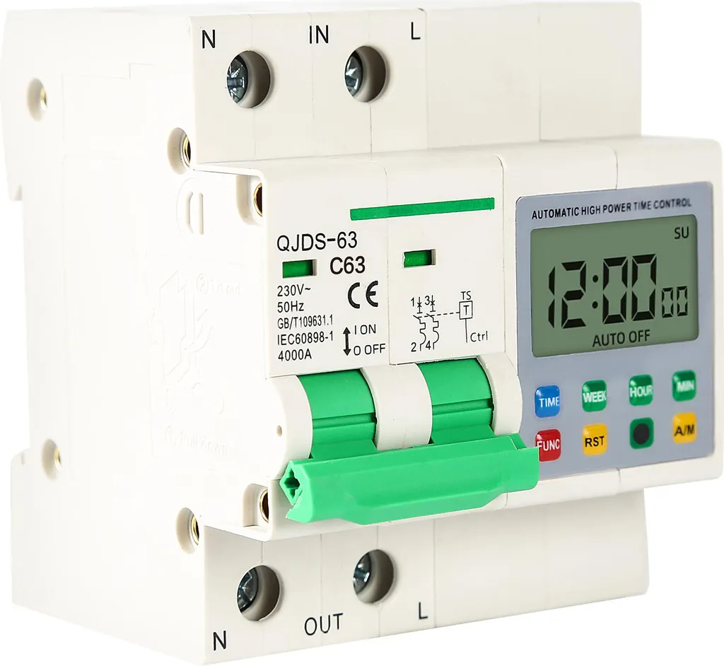 Programmateur 63A pour pompe à chaleur et chauffe-eau - Montage rail DIN - 14