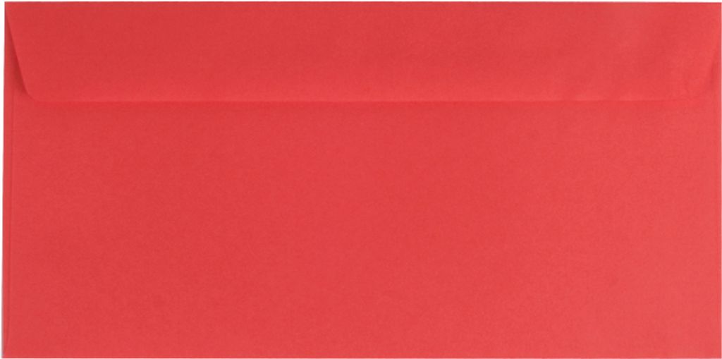 100 farbige Briefumschläge / Din lang / Farbe: rot
