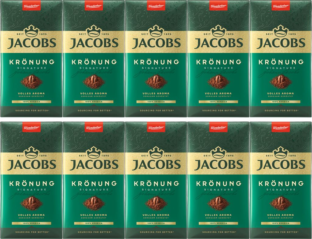 Jacobs Krönung Signature volles Aroma Filterkaffee 500g 10er Pack