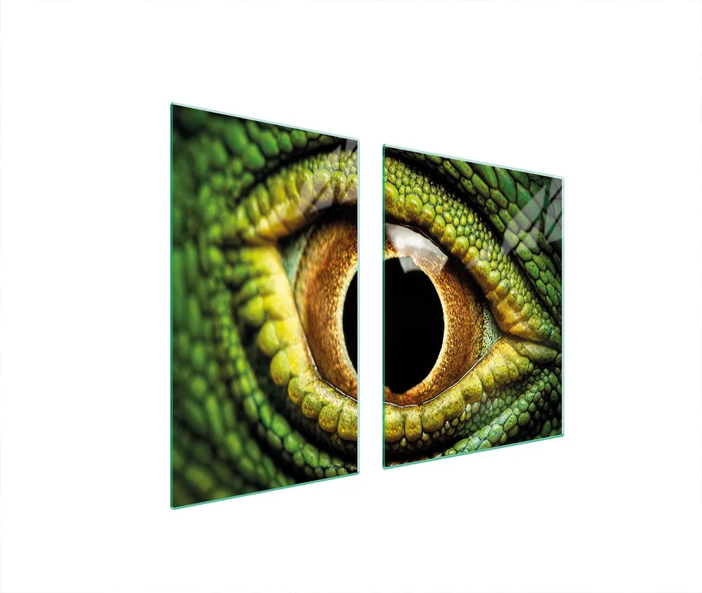 Piastre Vetro Temperato 100x52 Copri Fornelli Effetto Ceramica Occhio Verde