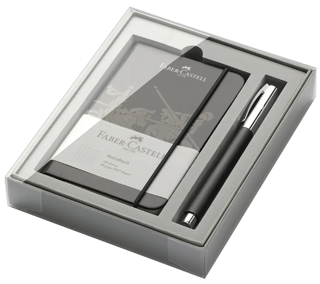Set Ambition Edelharz TR Noir - Stylo Plume Design avec Plume en Acier