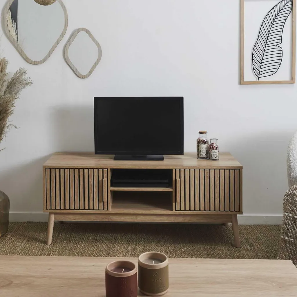 HowHomely Mobile TV 117cm Beige: Recensione e Specifiche Cassettiera - 2