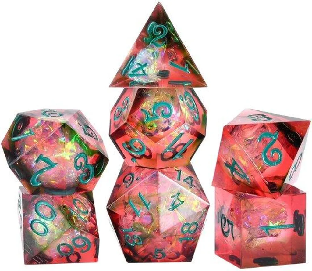 Dés Magiques D20 par 7 en Acrylique pour Amateur de Jeux de Société
