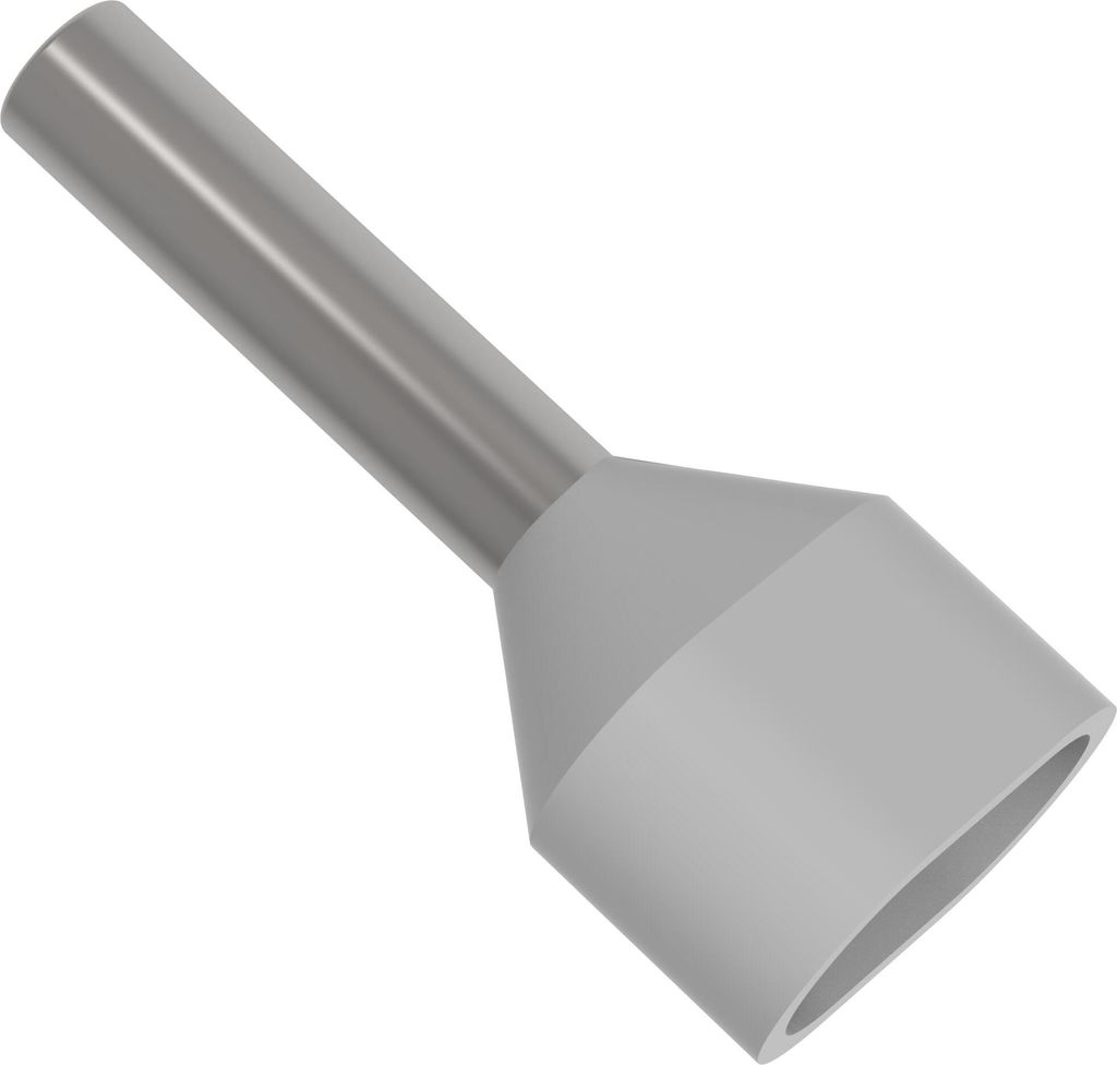 10 AUPROTEC Twin Aderendhülsen 0,75 mm² isoliert grau Kabel Doppelhülsen