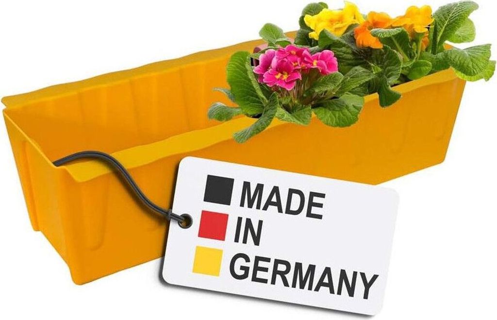 BURI Euro-Paletten Blumenkasten | 37,3cm Gelb | Pflanzkasten für Europalette Palette | Balkonkasten | Blumentopf | aus stabilen Kunststoff | Germany