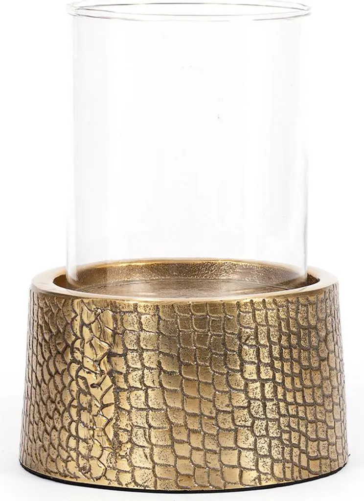 Grand bougeoir 24cm en laiton doré brillant - Finition aluminium chic