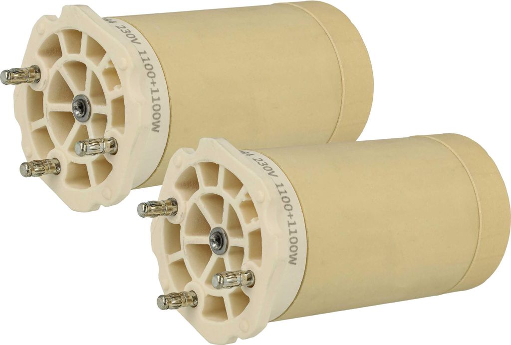 vhbw 2x Heizelement kompatibel mit Leister WELDPLAST S4, S2 TPO, S2 PVC, S2 Heißluftschweißpistole - 2200 W, Keramik Heizkern, 4,45 x 4,8 cm