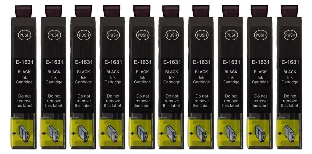 10 x kompatible Druckerpatrone T1631, T16 XL schwarz, black Produktbild 