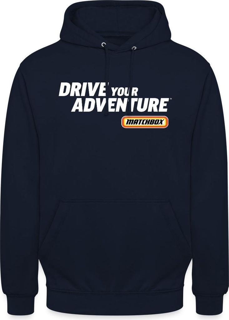 Spreadshirt Matchbox Logo Drive Your Adventure Uni Hoodie, M, Navy
